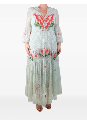 Temperley London lace embroidered maxi dress - Green