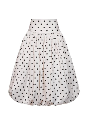 Self-Portrait polka-dot bubble-hem midi skirt - White