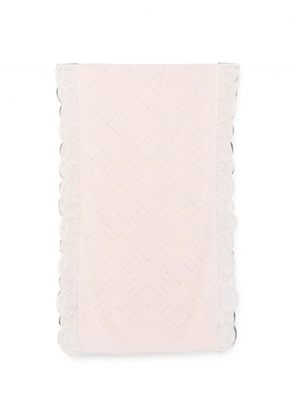 Ermanno Scervino lace-trim diamond-pointelle scarf - Pink