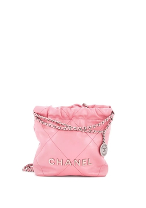 CHANEL Pre-Owned 22 Chain Hobo Quilted Calfskin Mini crossbody bag - Pink