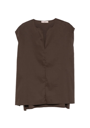 CARLA G. split-neck sleeveless top - Brown
