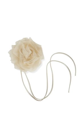 Max Mara floral-applique necktie - Neutrals
