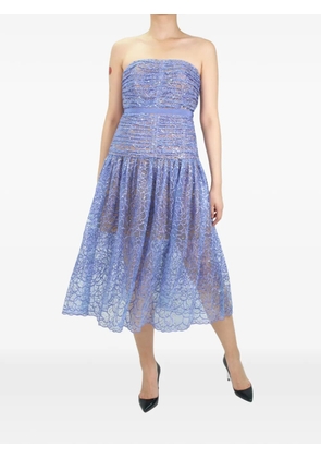 Self-Portrait sequin-embellished strapless midi dress - Blue