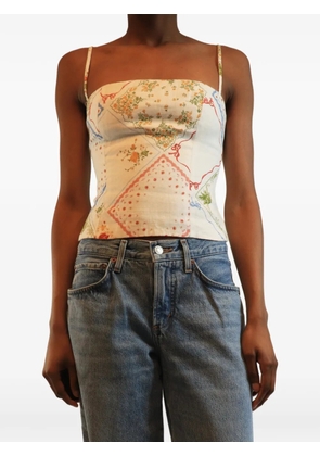 Reformation floral-print linen top - Neutrals