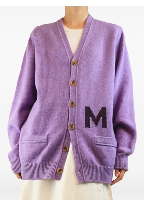 Marc Jacobs Vintage logo-knit long-sleeve wool cardigan - Purple