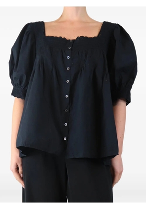 DÔEN off-shoulder button-down blouse - Black
