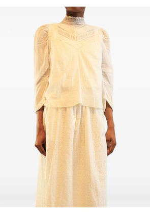 DÔEN Adelphine lace-trim cotton blouse - White