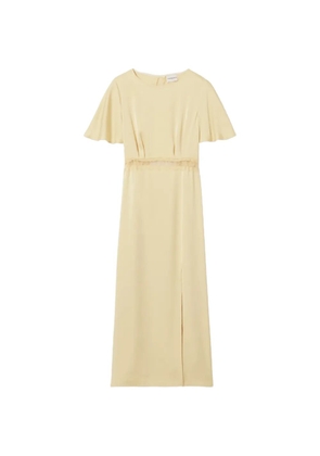 Claudie Pierlot lace-trim open-back midi dress - Yellow