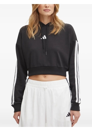 adidas Essentials 3-Stripes cropped hoodie - Black