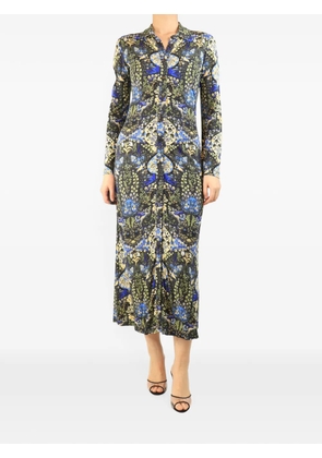Etro Pre-Owned floral-print button-down midi dress - Green