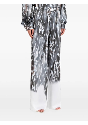 IRO abstract-print drawstring-waist trousers - Grey