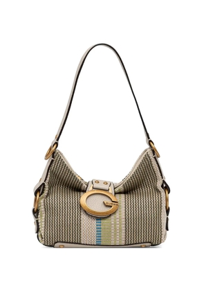 GUESS USA Camdem logo-plaque striped shoulder bag - Green