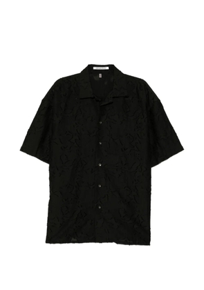 CHIAHUNG SU floral-print hand-woven shirt - Black
