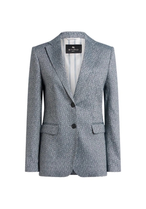 ETRO jacquard single-breasted jacket - Blue