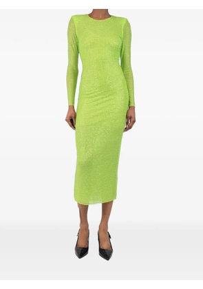 Self-Portrait diamanté mesh midi dress - Green