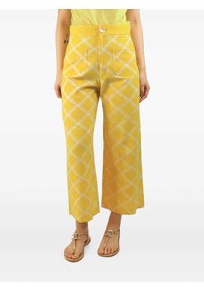 Castro Rhombus wide-leg cropped trousers - Yellow