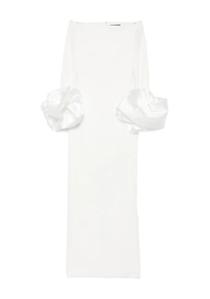 Solace London Talia ruffle-cuff maxi dress - White