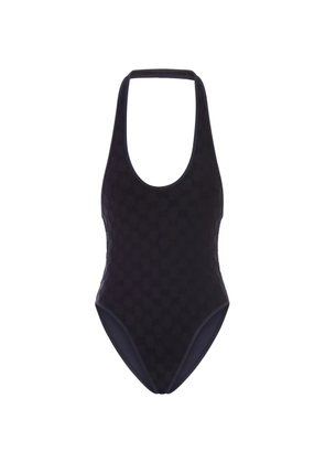 Gucci GG-patterned halterneck swimsuit - Black