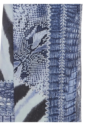 Roberto Cavalli Vintage snake-print silk scarf - Blue