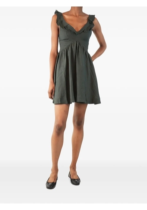 casa raki ruffled mini dress - Green