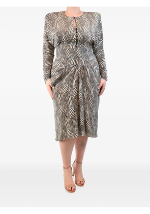 Isabel Marant Vintage cheetah-print gathered midi dress - Neutrals