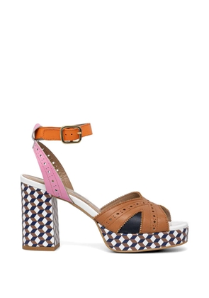 Fly London perforated platform pumps - Brown