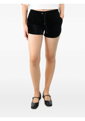 Brunello Cucinelli Vintage velvet-texture drawstring-fastening mini shorts - Black