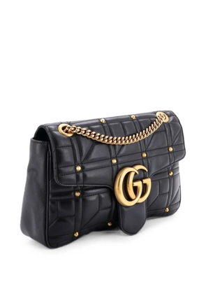 Gucci Pre-Owned GG Marmont Flap Bag Studded Matelasse Leather Medium shoulder bag - Black