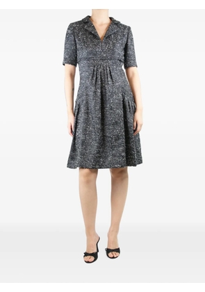 Oscar de la Renta Pre-Owned gathered tweed midi dress - Grey