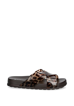 Melissa leopard-print crossover sandals - Brown