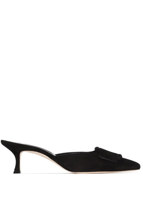 Manolo Blahnik Maysale 50mm suede mules - Black