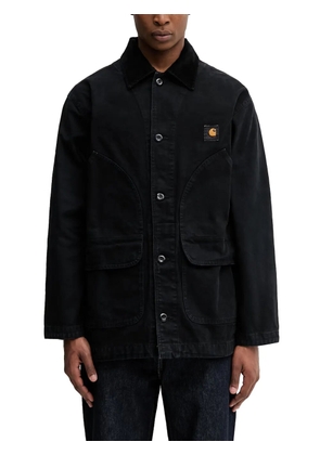 Carhartt WIP Prescott corduroy-collar logo-patch jacket - Black