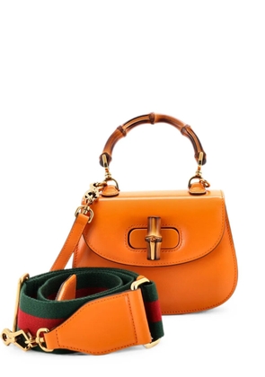 Gucci Pre-Owned Bamboo 1947 Top Handle Bag Leather Mini shoulder bag - Orange