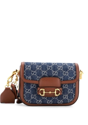 Gucci Pre-Owned Horsebit 1955 GG Denim Mini shoulder bag - Blue