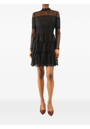 Temperley London ruffled lace mini dress - Black