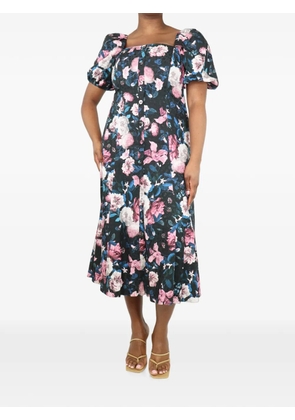 ERDEM floral-print midi dress - Black