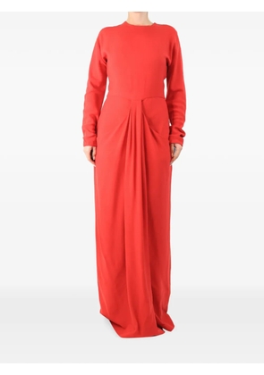 The Row Pre-Owned draped long-sleeve maxi dress - Red