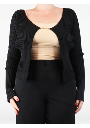 Jacquemus Pre-Owned ribbed cropped cardigan - Black