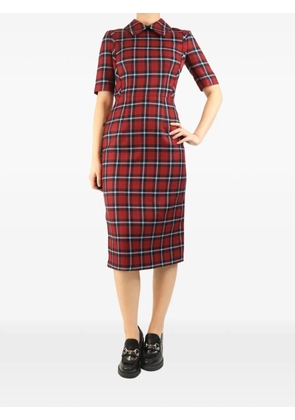 Emilia Wickstead tartan-pattern midi dress - Red