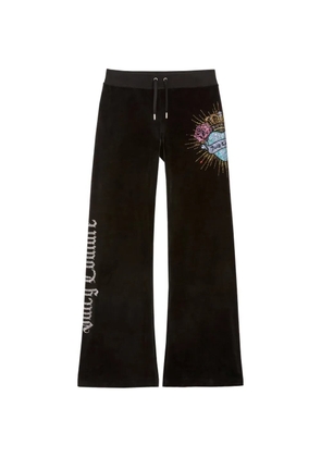 Juicy Couture Sacred Heart diamanté-embellished track pants - Black