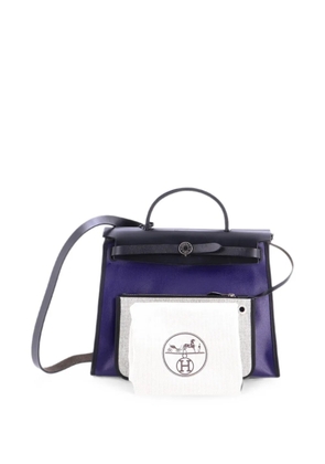 Hermès Pre-Owned Herbag Zip Berline Vache Canvas and Leather 31 shoulder bag - Blue