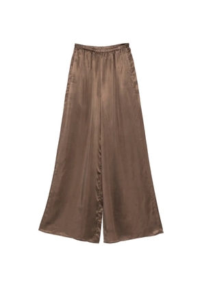 RUOHAN satin-finish elasticated-waist trousers - Brown