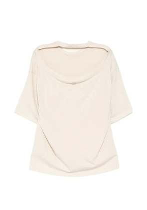 System convertible halter-neck T-shirt - Neutrals