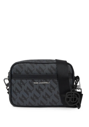 Karl Lagerfeld Ikon Monogram elongated crossbody bag - Grey