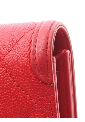 CHANEL Pre-Owned 2018 CC Filigree matelassé wallet - Red