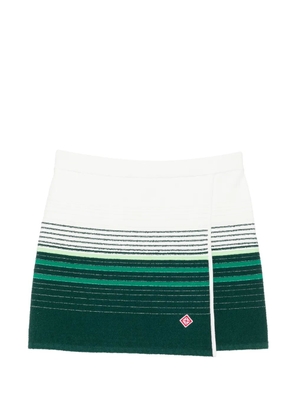 Casablanca striped wrap-front mini skirt - Green