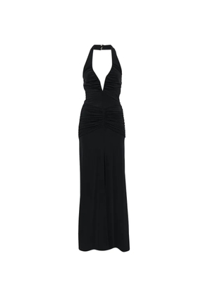 BABYLON V-neck ruched maxi dress - Black