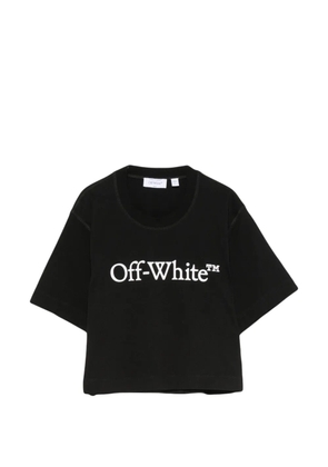 Off-White logo-print cropped T-shirt - Black