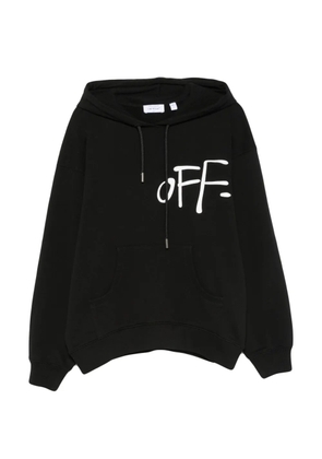 Off-White logo-print drawstring hoodie - Black