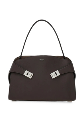 Ferragamo Hug soft bicolour shoulder bag - Brown